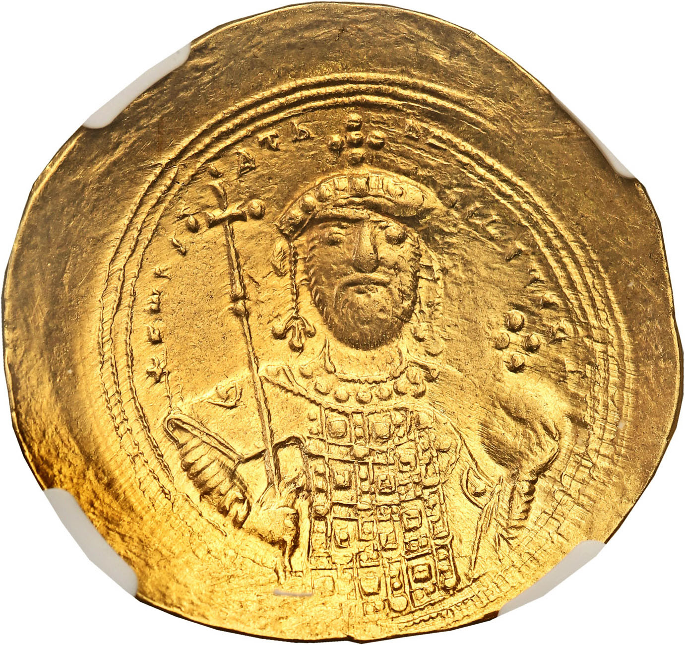 Bizancjum. Constantine IX Monomachus (1042-1055). Histamenon Nomisma, Konstantynopol NGC Ch AU 4/5 4/5